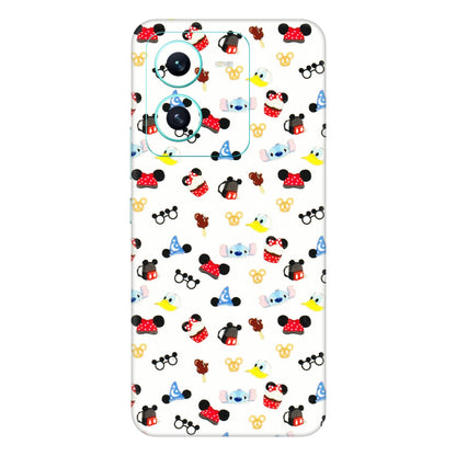 VIVO Z/V/X/T/U/S Series Phone Skins (All Models) - Minnie Mouse & Donald Doodles s - 3D Embossed Finish (L-194) Vivo V25 (5G)