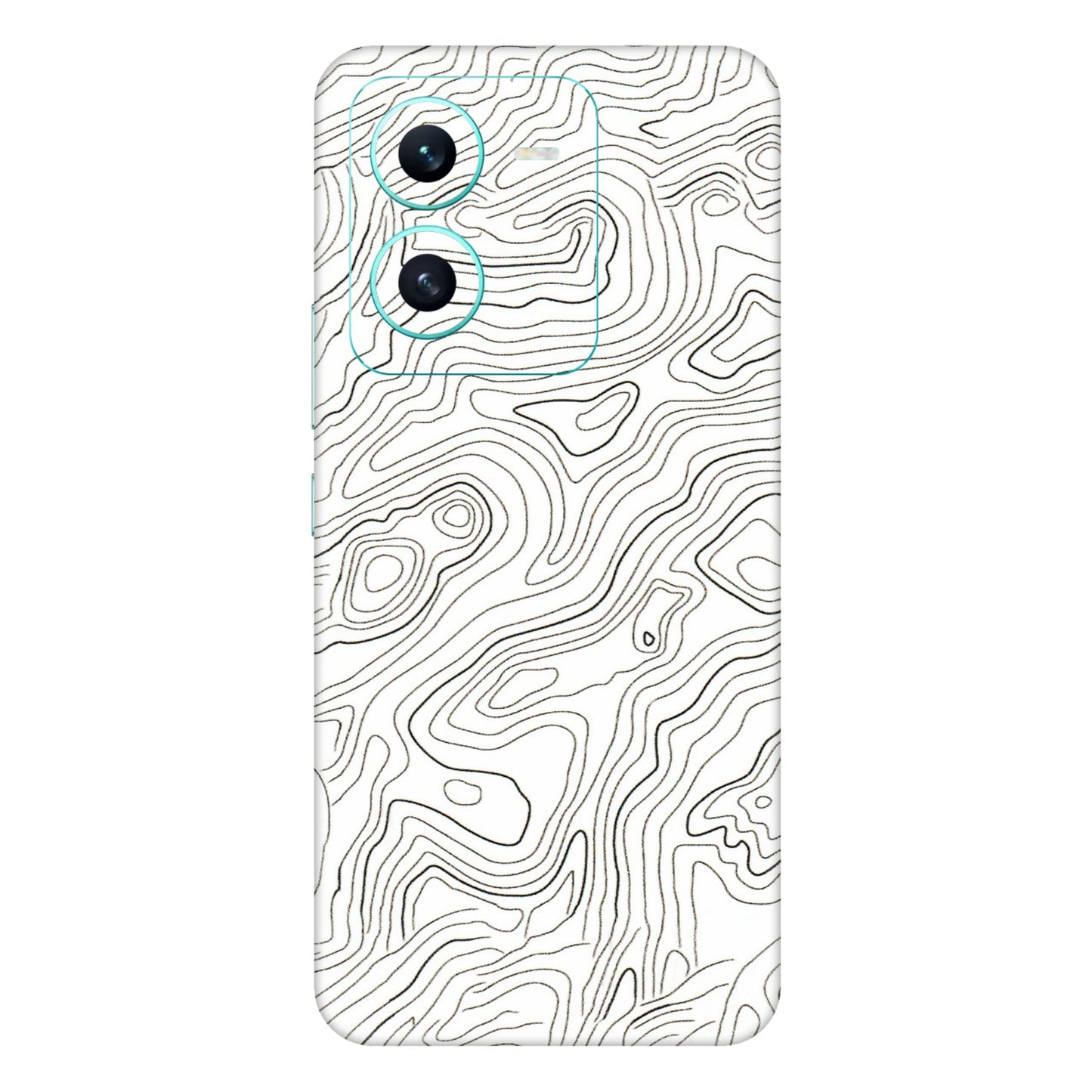 VIVO Z/V/X/T/U/S Series Phone Skins (All Models) - White Black Swirls - 3D Embossed Finish (L-219) Vivo V25 (5G)