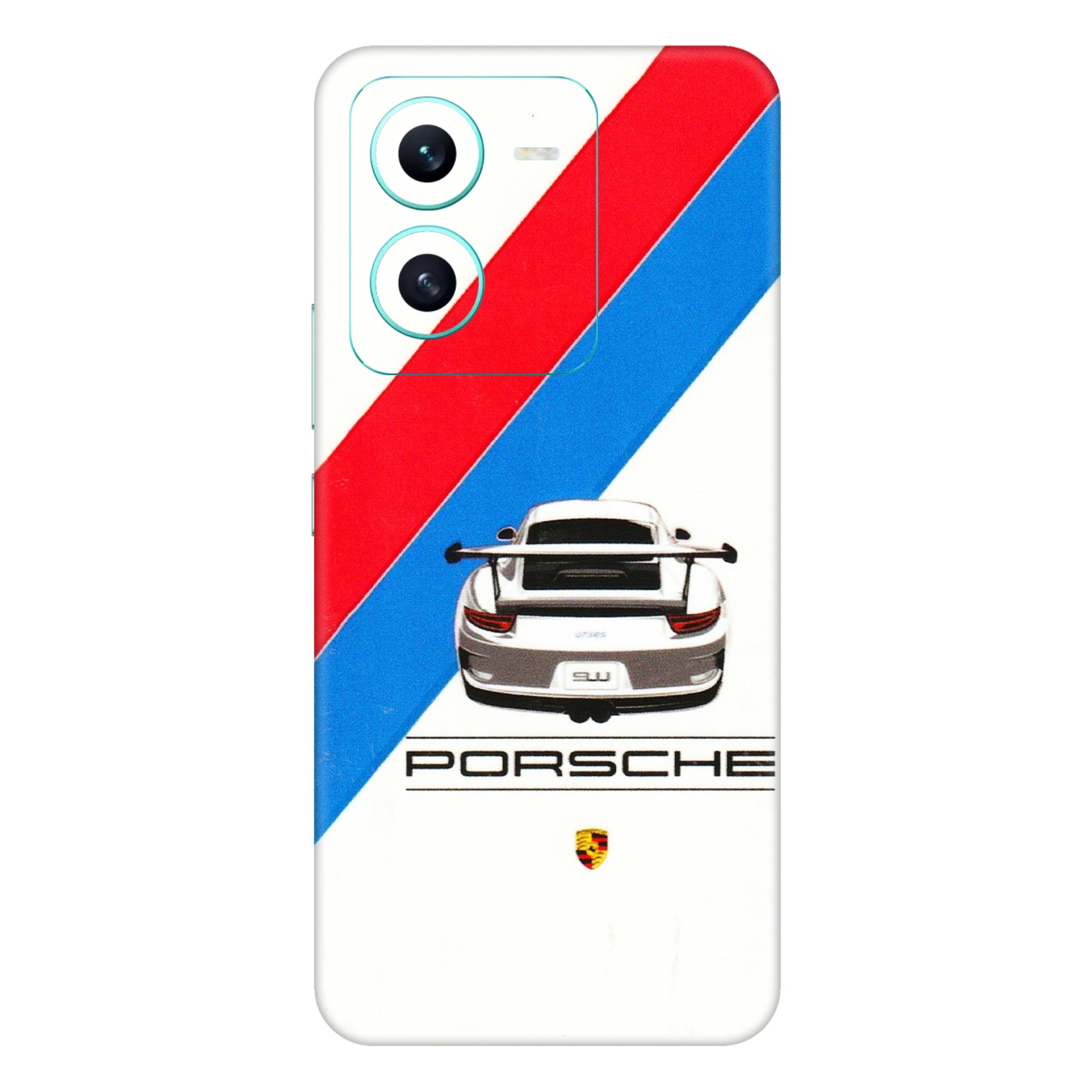 VIVO Z/V/X/T/U/S Series Phone Skins (All Models) - Porche Car Sober Logo - 3D Embossed Finish (L-248) Vivo V25 (5G)