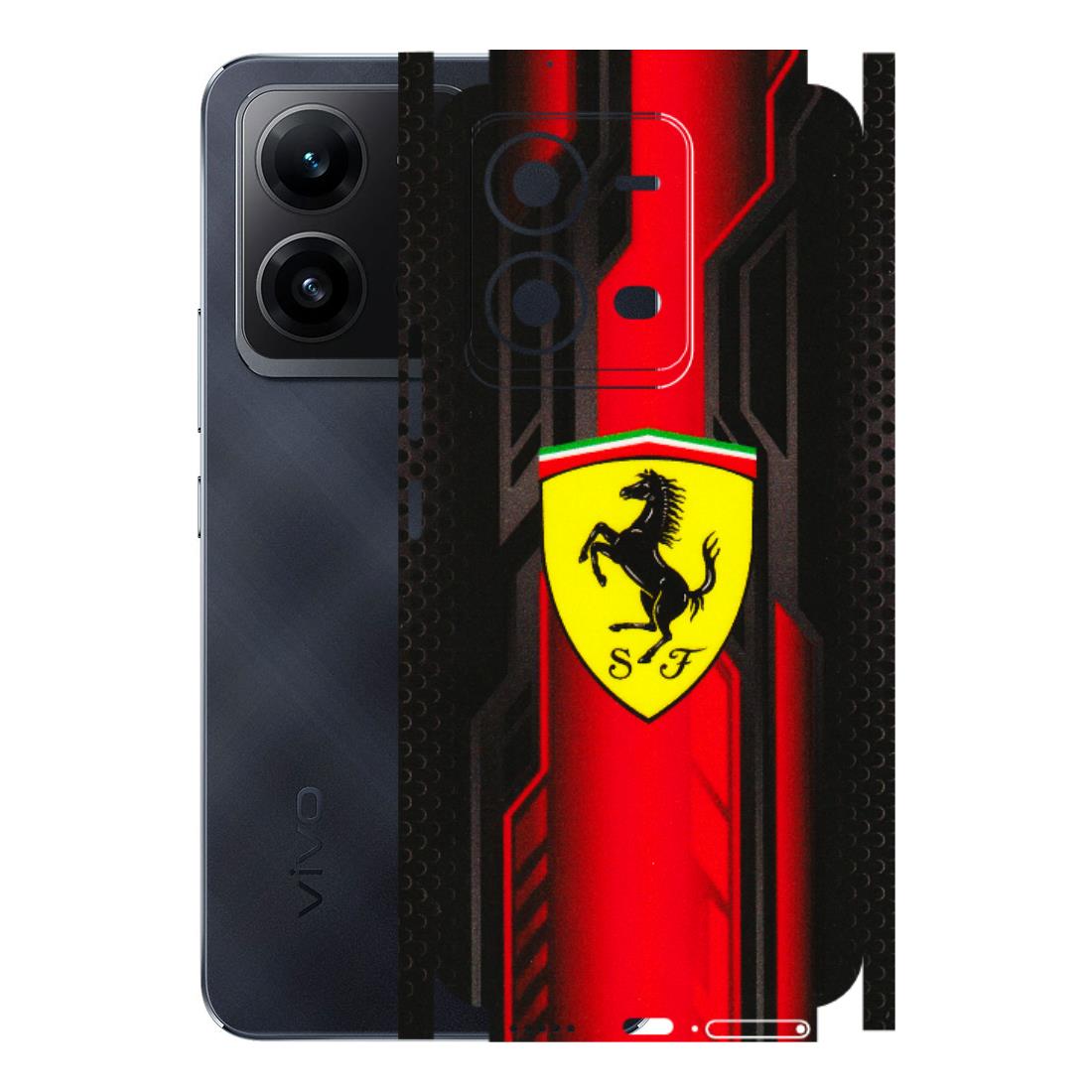 VIVO Z/V/X/T/U/S Series Phone Skins (All Models) - Black Ferrari Logo - 3D Embossed Finish (L-253) Vivo V25 (5G)