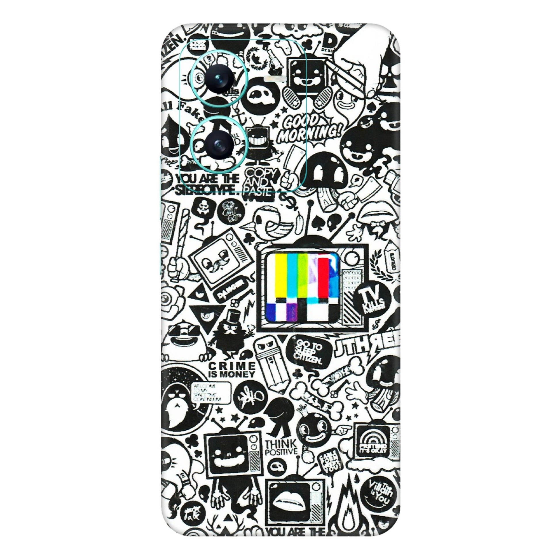 VIVO Z/V/X/T/U/S Series Phone Skins (All Models) - Doodles Positive Art - 3D Embossed Finish (L-263) Vivo V25 (5G)