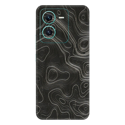 VIVO Z/V/X/T/U/S Series Phone Skins (All Models) - Abstract White Line Map - 3D Embossed Finish (L-269) Vivo V25 (5G)
