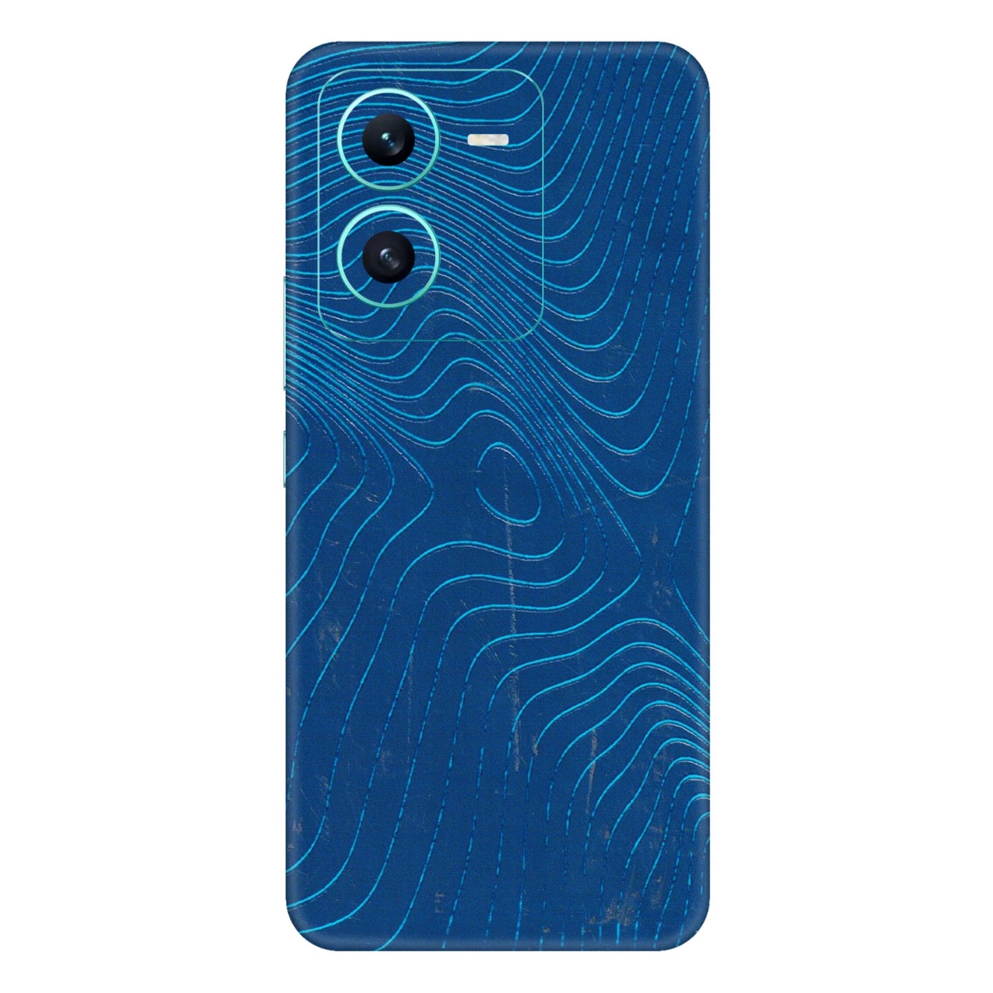 VIVO Z/V/X/T/U/S Series Phone Skins (All Models) - Abstract Blue Line Map - 3D Embossed Finish (L-272) Vivo V25 (5G)