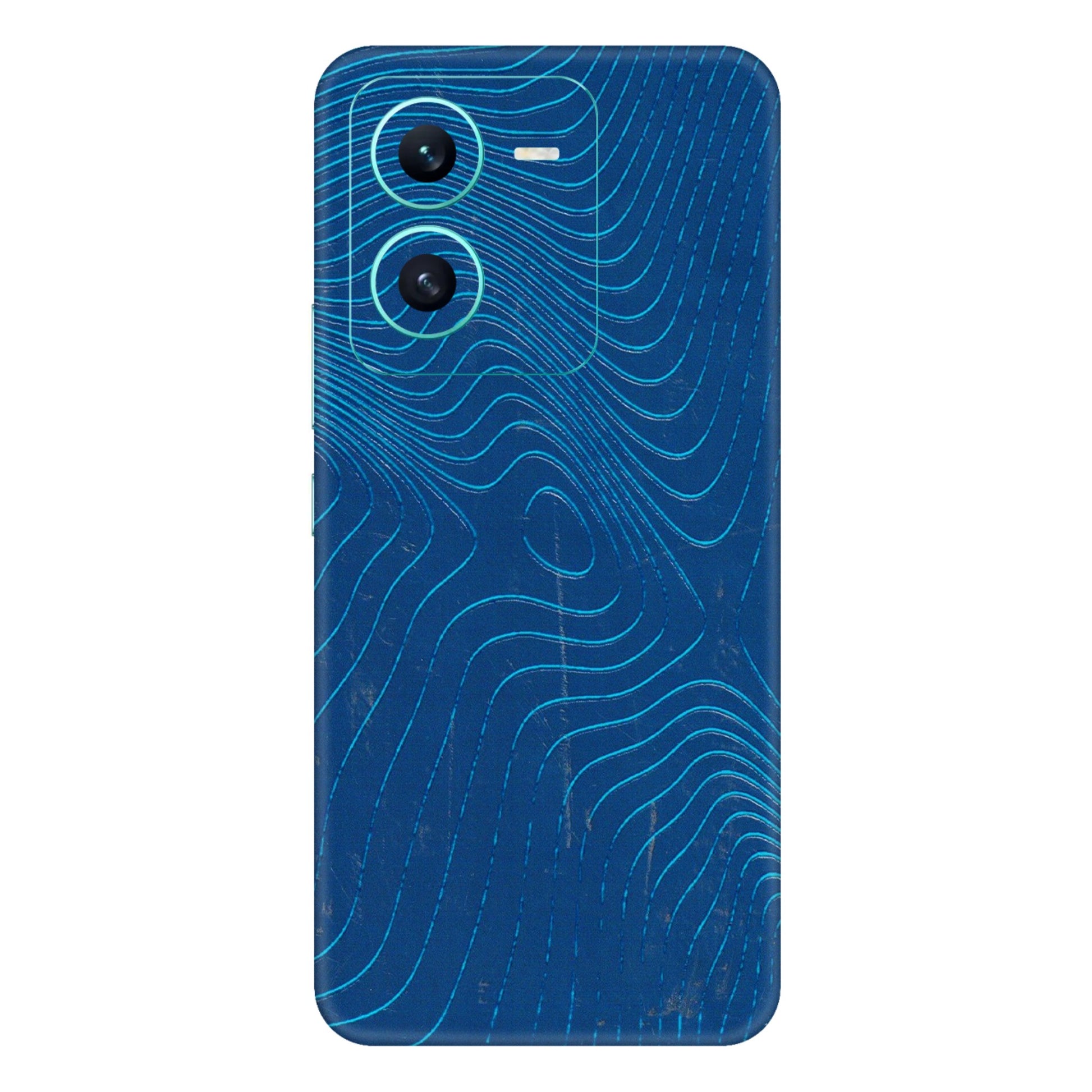 VIVO Z/V/X/T/U/S Series Phone Skins (All Models) - Abstract Blue Line Map - 3D Embossed Finish (L-272) Vivo V25 (5G)