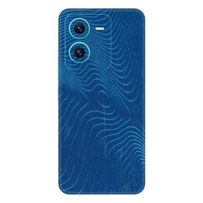 VIVO Z/V/X/T/U/S Series Phone Skins (All Models) - Abstract Blue Line Map - 3D Embossed Finish (L-272) Vivo V25 (5G)