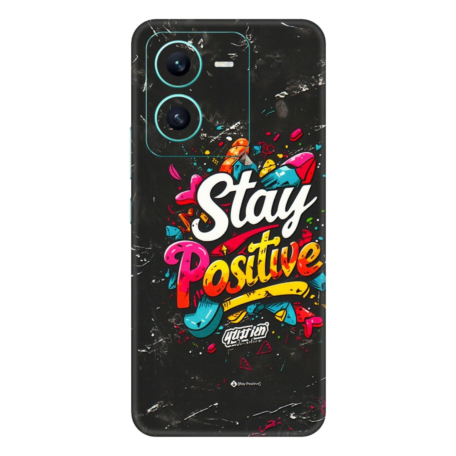VIVO Z/V/X/T/U/S Series Phone Skins (All Models) - Stay Positive Black - 3D Embossed Finish (L-31) Vivo V25 (5G)