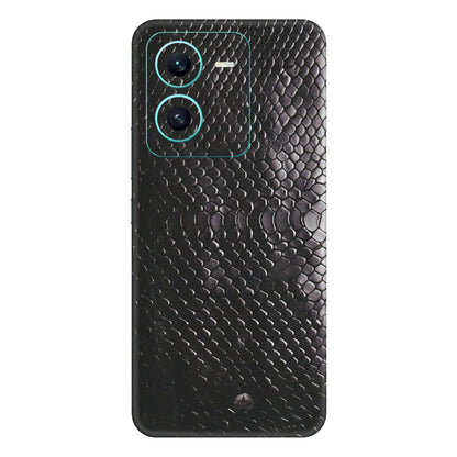 VIVO Z/V/X/T/U/S Series Phone Skins (All Models) - Black Snack Leather - Matte Finish (M-147) Vivo V25 (5G)