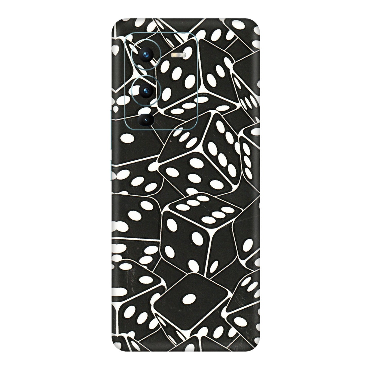 VIVO Z/V/X/T/U/S Series Phone Skins (All Models) - Big Black Dices - 3D Embossed Finish (L-106) Vivo V25 Pro