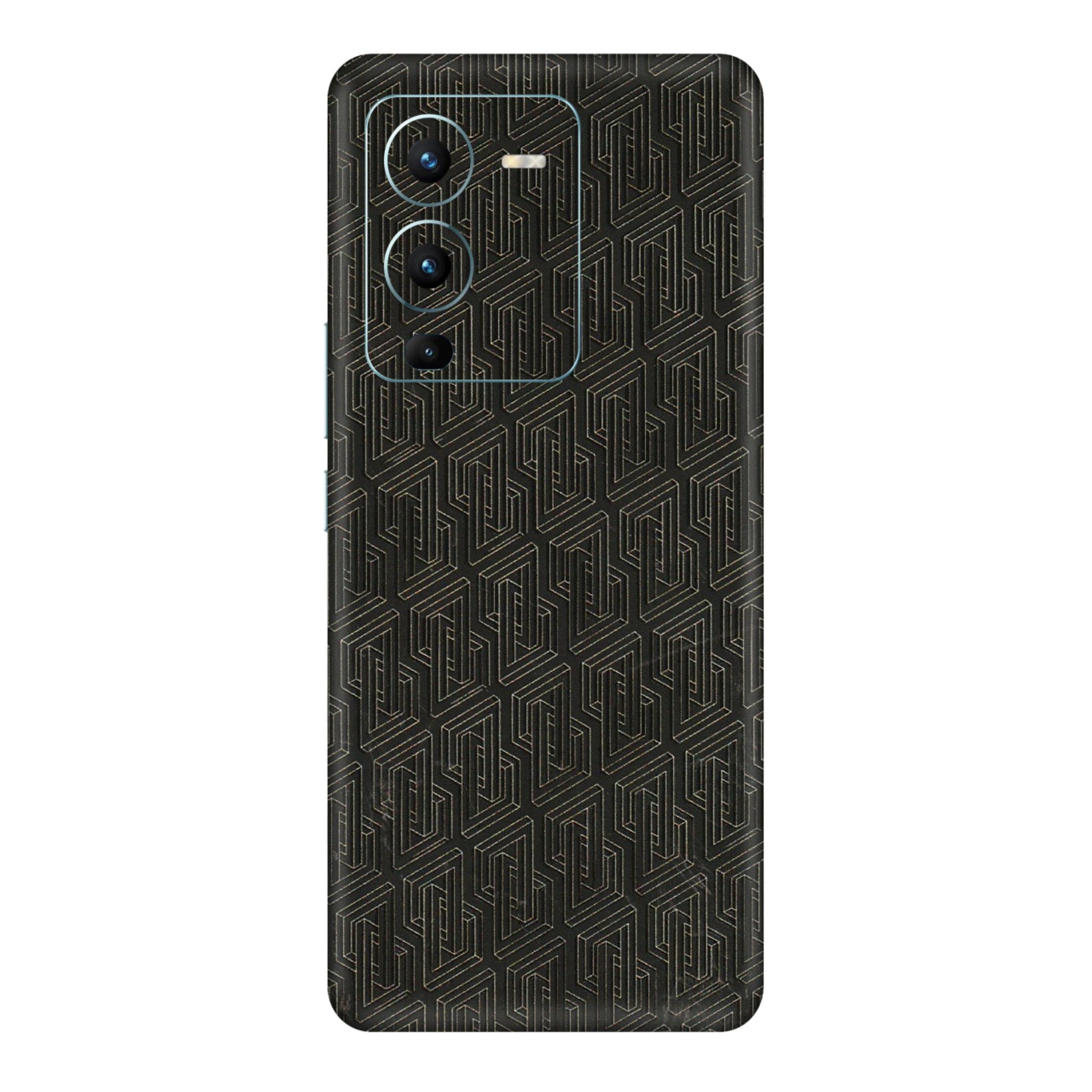 VIVO Z/V/X/T/U/S Series Phone Skins (All Models) - Black Abstract Pattern - 3D Embossed Finish (L-117) Vivo V25 Pro
