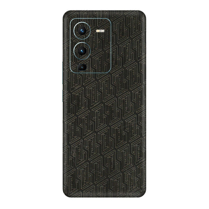 VIVO Z/V/X/T/U/S Series Phone Skins (All Models) - Black Abstract Pattern - 3D Embossed Finish (L-117) Vivo V25 Pro
