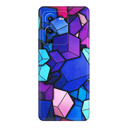 VIVO Z/V/X/T/U/S Series Phone Skins (All Models) - Cube Doodle - 3D Embossed Finish (L-141) Vivo V25 Pro