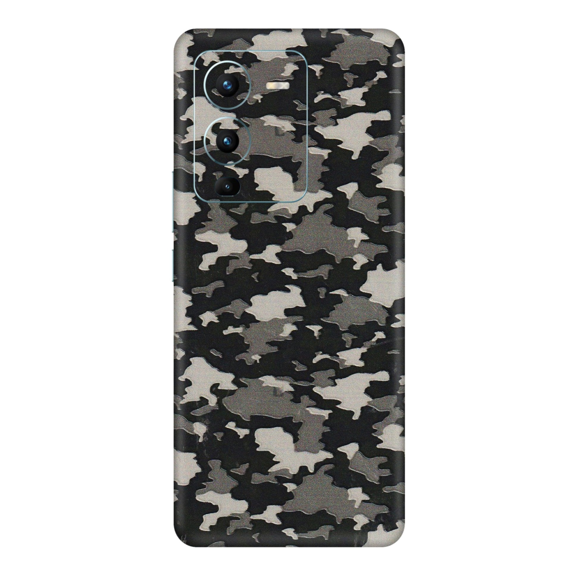 VIVO Z/V/X/T/U/S Series Phone Skins (All Models) - Black/Grey Camoflaunge - 3D Embossed Finish (L-142) Vivo V25 Pro