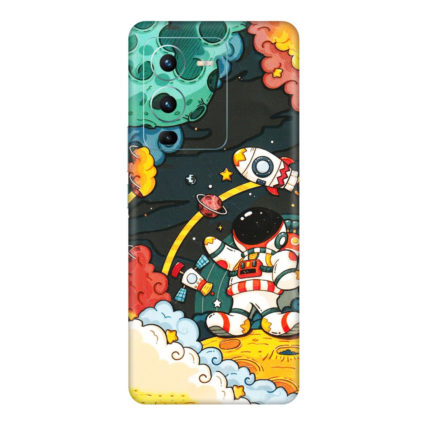VIVO Z/V/X/T/U/S Series Phone Skins (All Models) - Astronauts & Spaceship - 3D Embossed Finish (L-145) Vivo V25 Pro