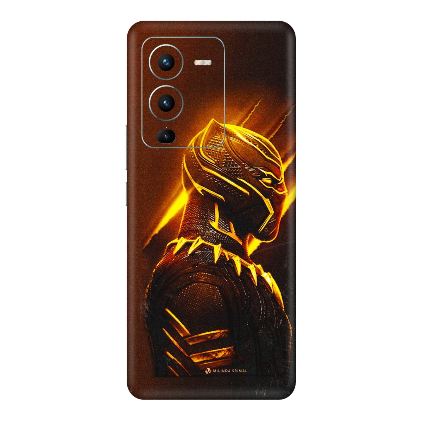 VIVO Z/V/X/T/U/S Series Phone Skins (All Models) - Gold Black Panther - 3D Embossed Finish (L-181) Vivo V25 Pro