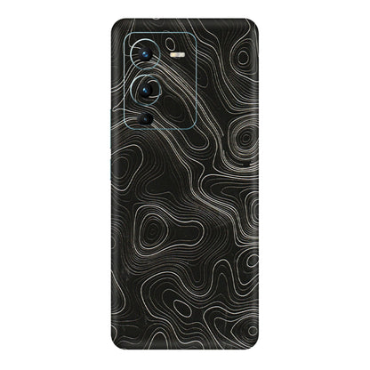 VIVO Z/V/X/T/U/S Series Phone Skins (All Models) - Black Swirl - 3D Embossed Finish (L-196) Vivo V25 Pro