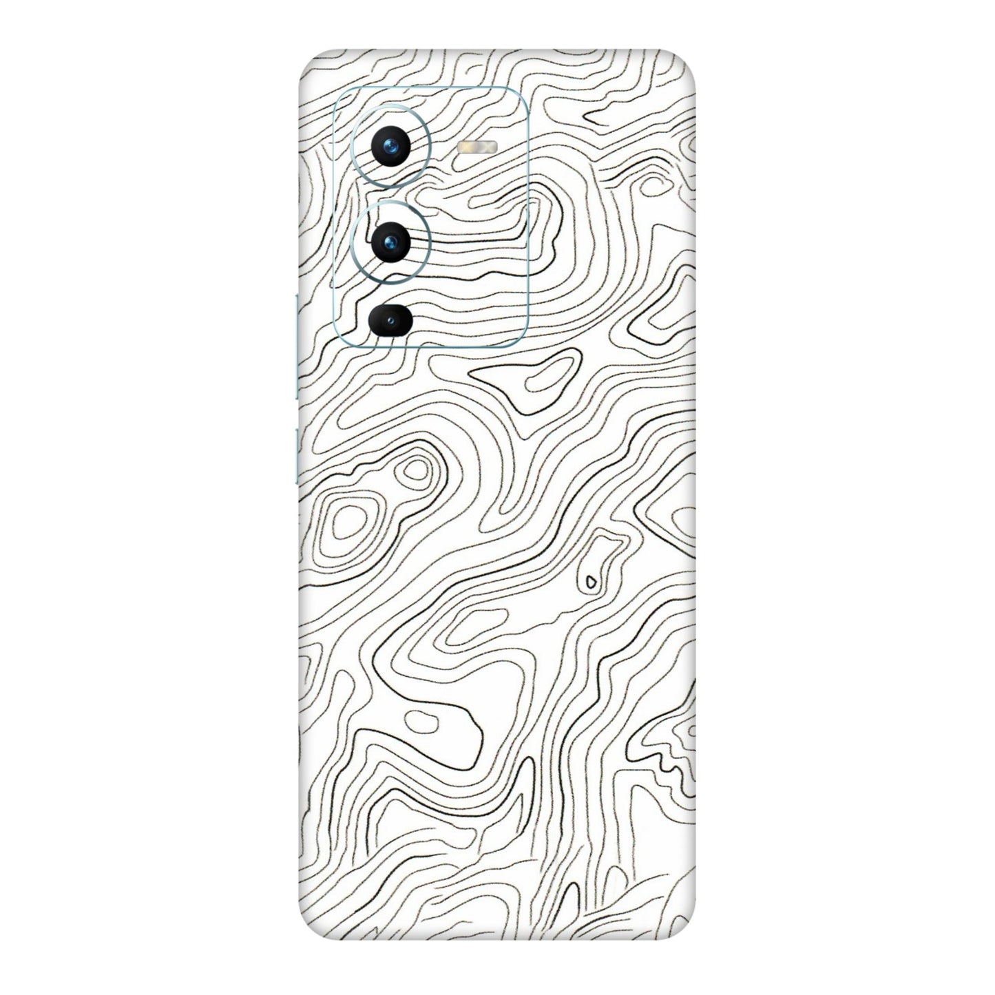 VIVO Z/V/X/T/U/S Series Phone Skins (All Models) - White Black Swirls - 3D Embossed Finish (L-219) Vivo V25 Pro
