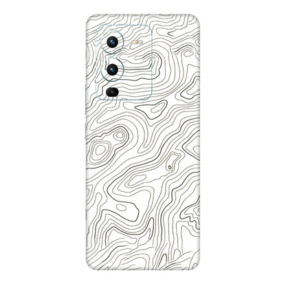 VIVO Z/V/X/T/U/S Series Phone Skins (All Models) - White Black Swirls - 3D Embossed Finish (L-219) Vivo V25 Pro