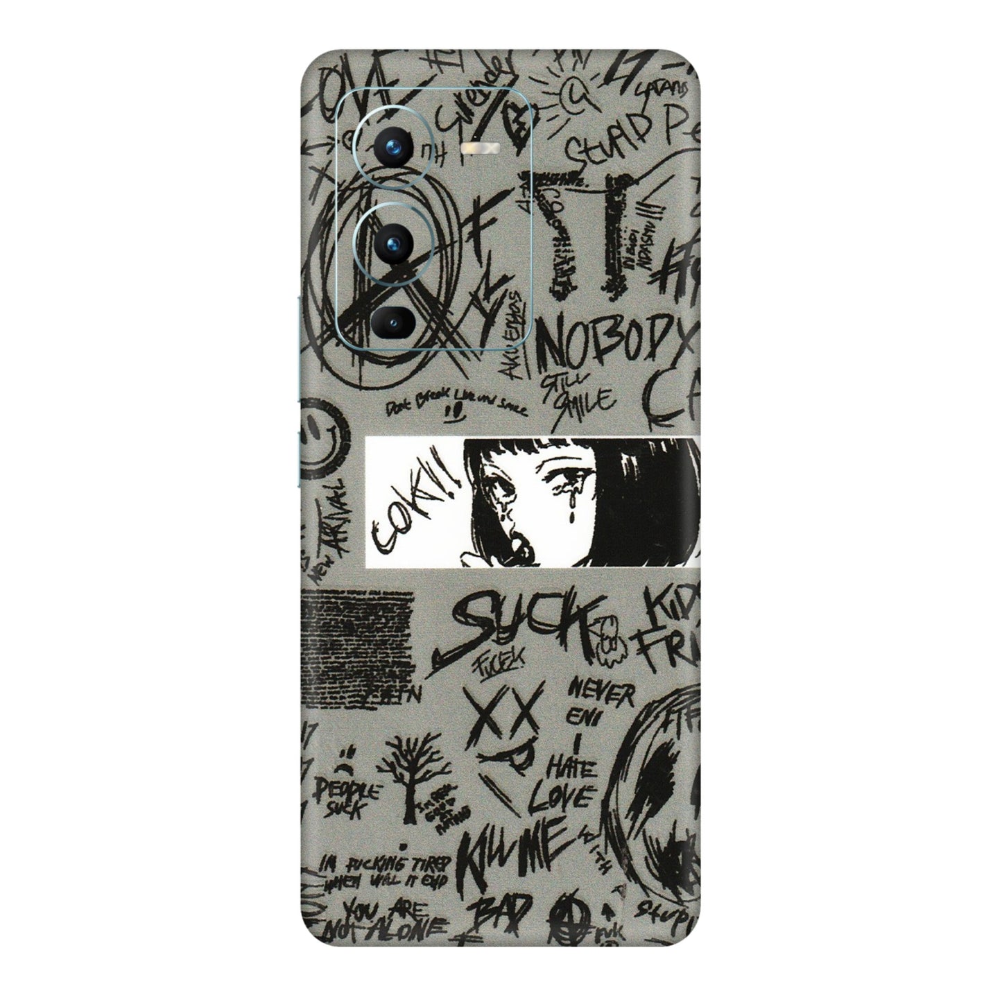 VIVO Z/V/X/T/U/S Series Phone Skins (All Models) - Never Have Love Anime - 3D Embossed Finish (L-260) Vivo V25 Pro
