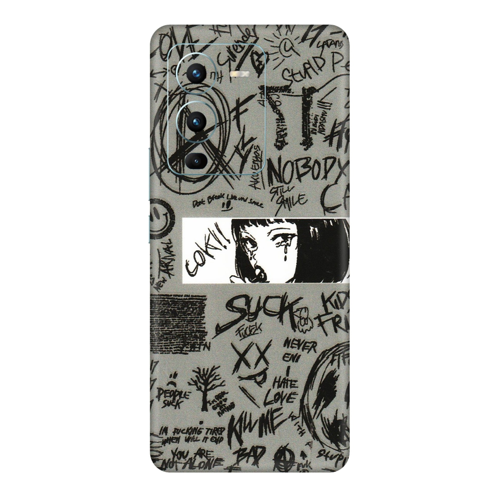 VIVO Z/V/X/T/U/S Series Phone Skins (All Models) - Never Have Love Anime - 3D Embossed Finish (L-260) Vivo V25 Pro