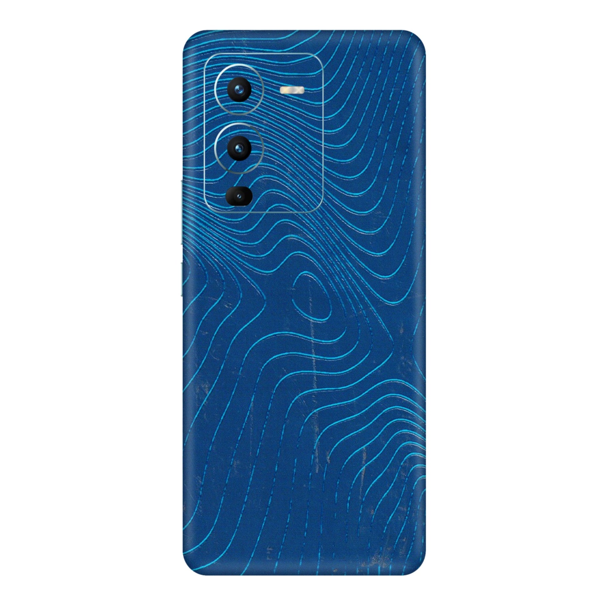 VIVO Z/V/X/T/U/S Series Phone Skins (All Models) - Abstract Blue Line Map - 3D Embossed Finish (L-272) Vivo V25 Pro