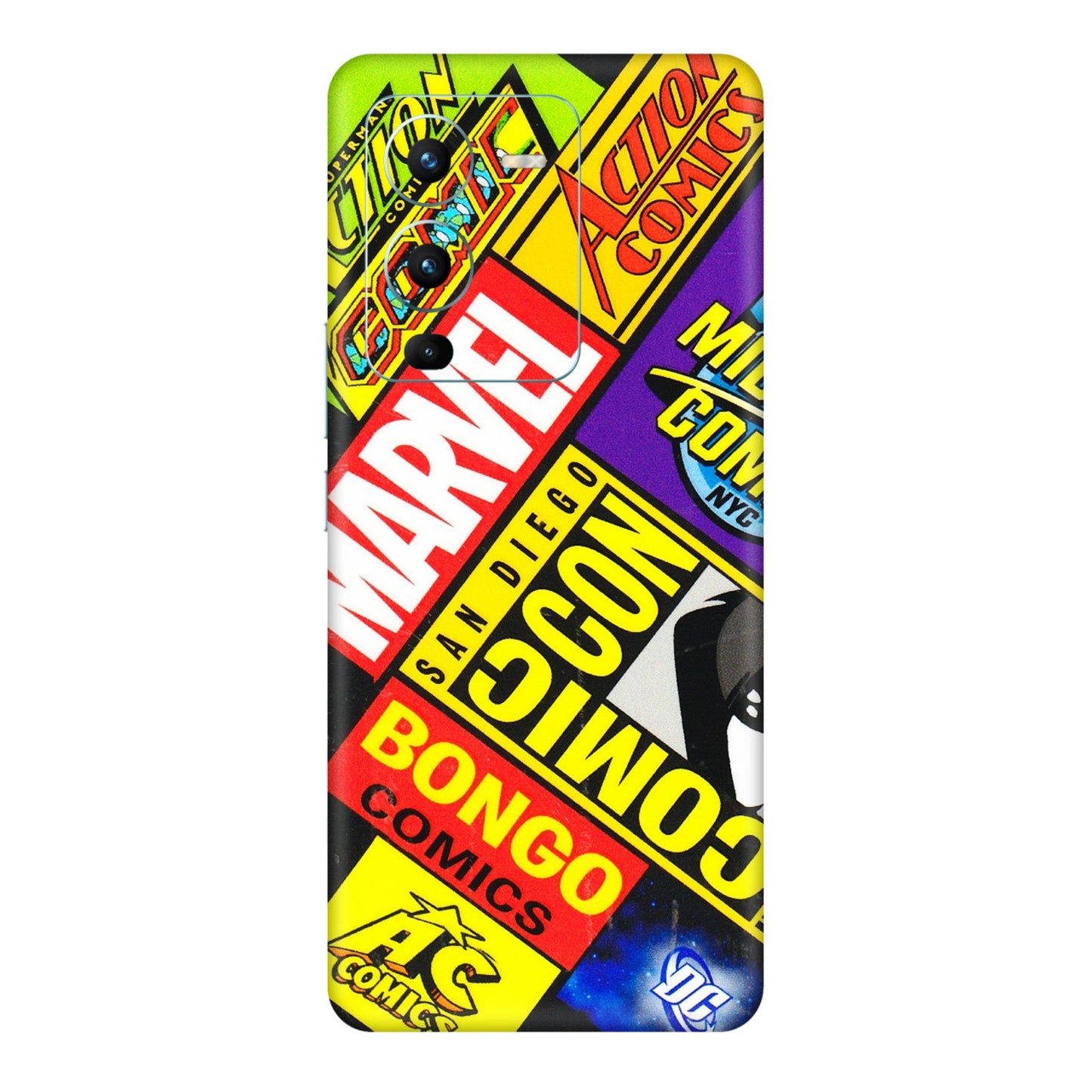 VIVO Z/V/X/T/U/S Series Phone Skins (All Models) - Bongo Comic Con - 3D Embossed Finish (L-325) Vivo V25 Pro