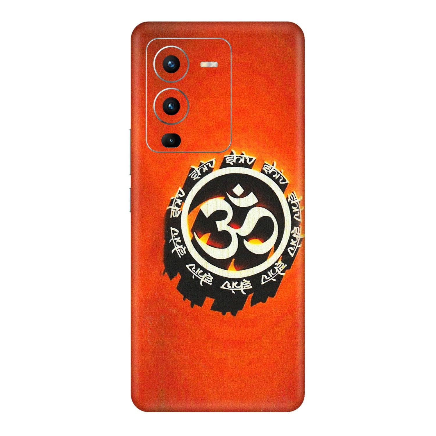 VIVO Z/V/X/T/U/S Series Phone Skins (All Models) - Aum Shiv Orange - 3D Embossed Finish (L-32) Vivo V25 Pro