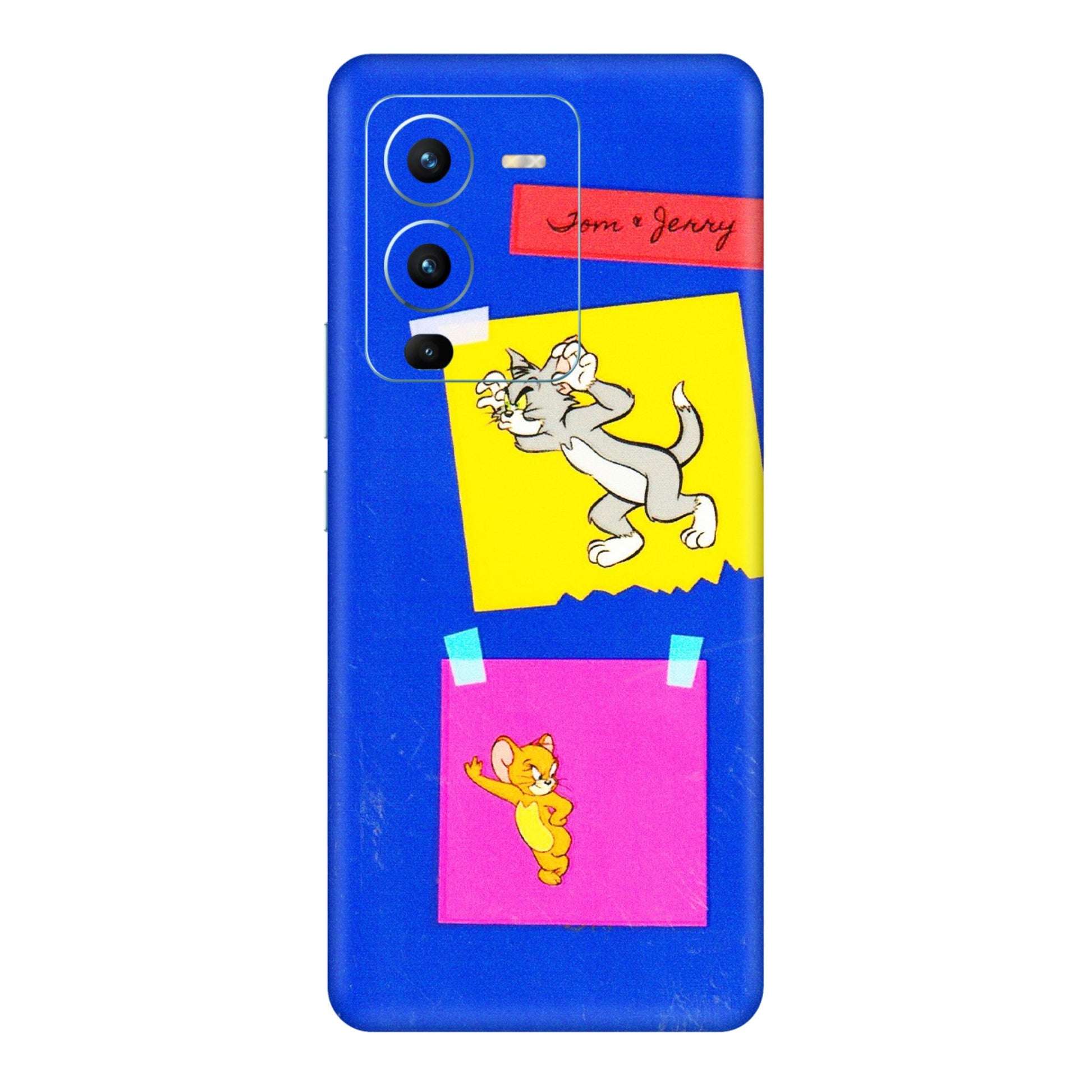VIVO Z/V/X/T/U/S Series Phone Skins (All Models) - Tom N Jerry Sticky Notes - 3D Embossed Finish (L-88) Vivo V25 Pro
