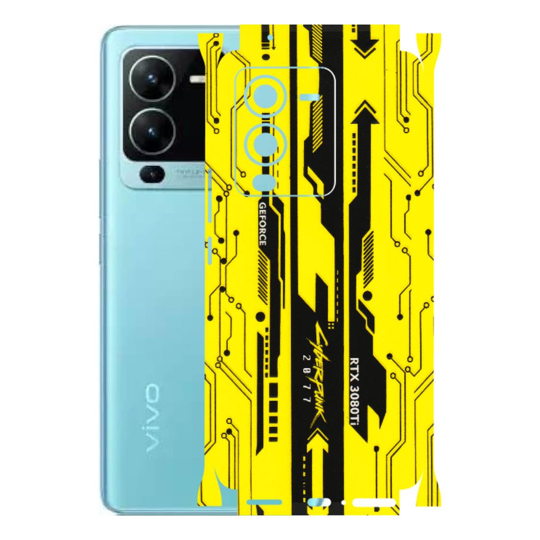 VIVO Z/V/X/T/U/S Series Phone Skins (All Models) - Yellow Cyberpunk - 3D Embossed Finish (L-93) Vivo V25 Pro
