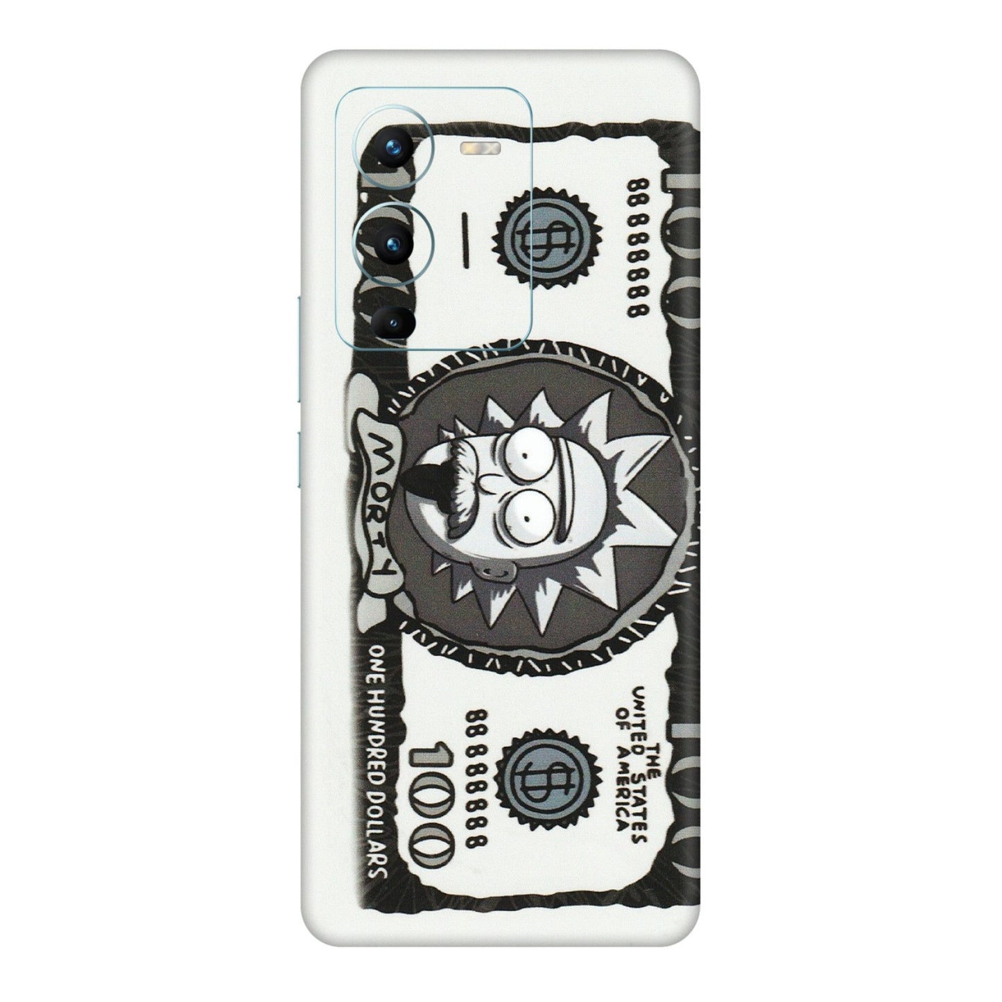 VIVO Z/V/X/T/U/S Series Phone Skins (All Models) - Rick And Morty Hundred Dollar Anime - Matte Finish (M-161) Vivo V25 Pro
