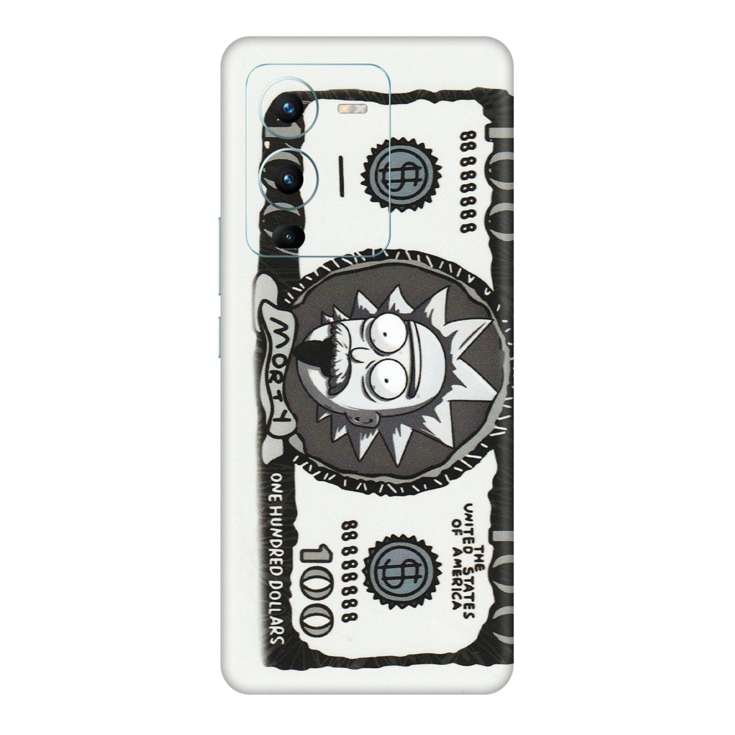 VIVO Z/V/X/T/U/S Series Phone Skins (All Models) - Rick And Morty Hundred Dollar Anime - Matte Finish (M-161) Vivo V25 Pro