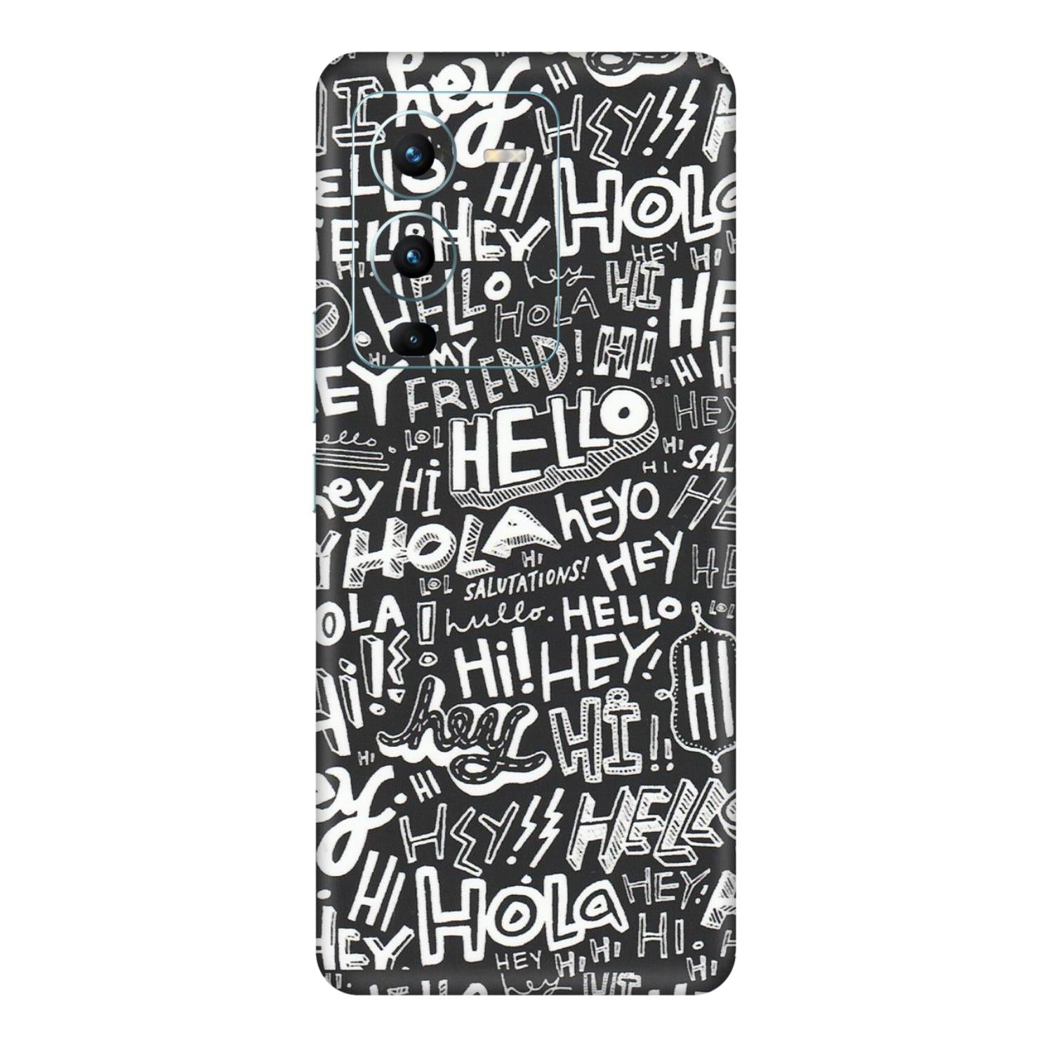 VIVO Z/V/X/T/U/S Series Phone Skins (All Models) - Hi Hello Doodles - Matte Finish (M-25) Vivo V25 Pro