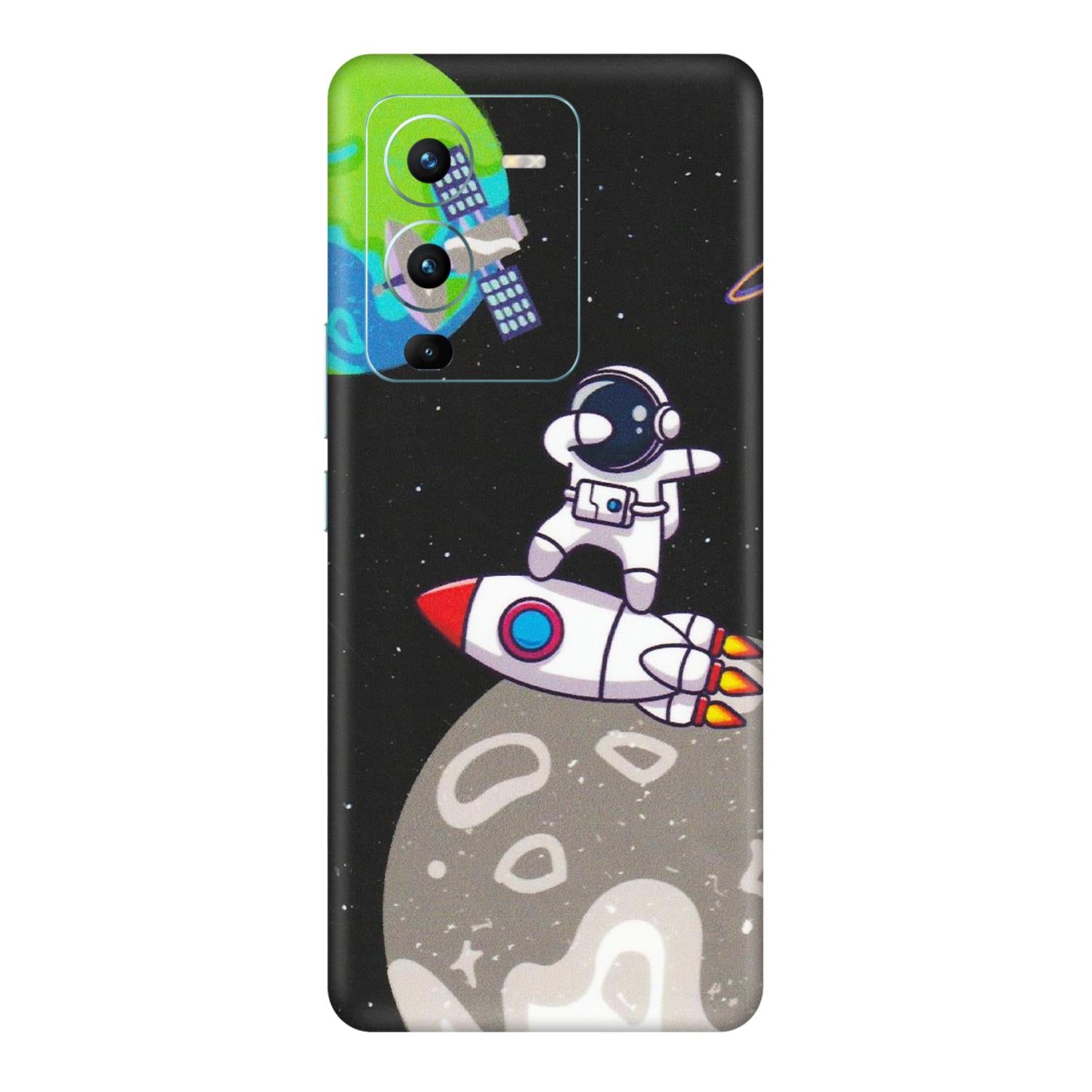 VIVO Z/V/X/T/U/S Series Phone Skins (All Models) - Astronaut Vibing Toon Running - Matte Finish (M-39) Vivo V25 Pro
