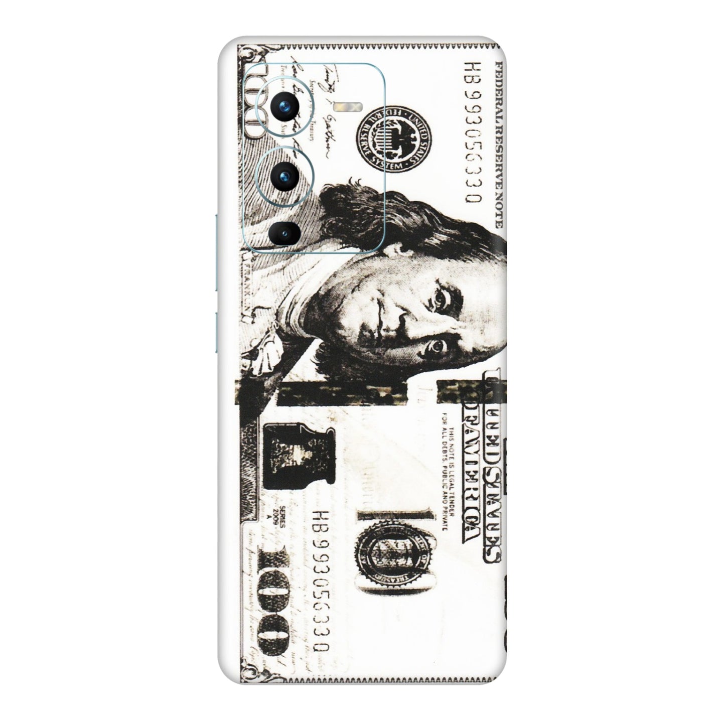 VIVO Z/V/X/T/U/S Series Phone Skins (All Models) - 100 Dollar Currency - Transparent Finish (T-01) Vivo V25 Pro