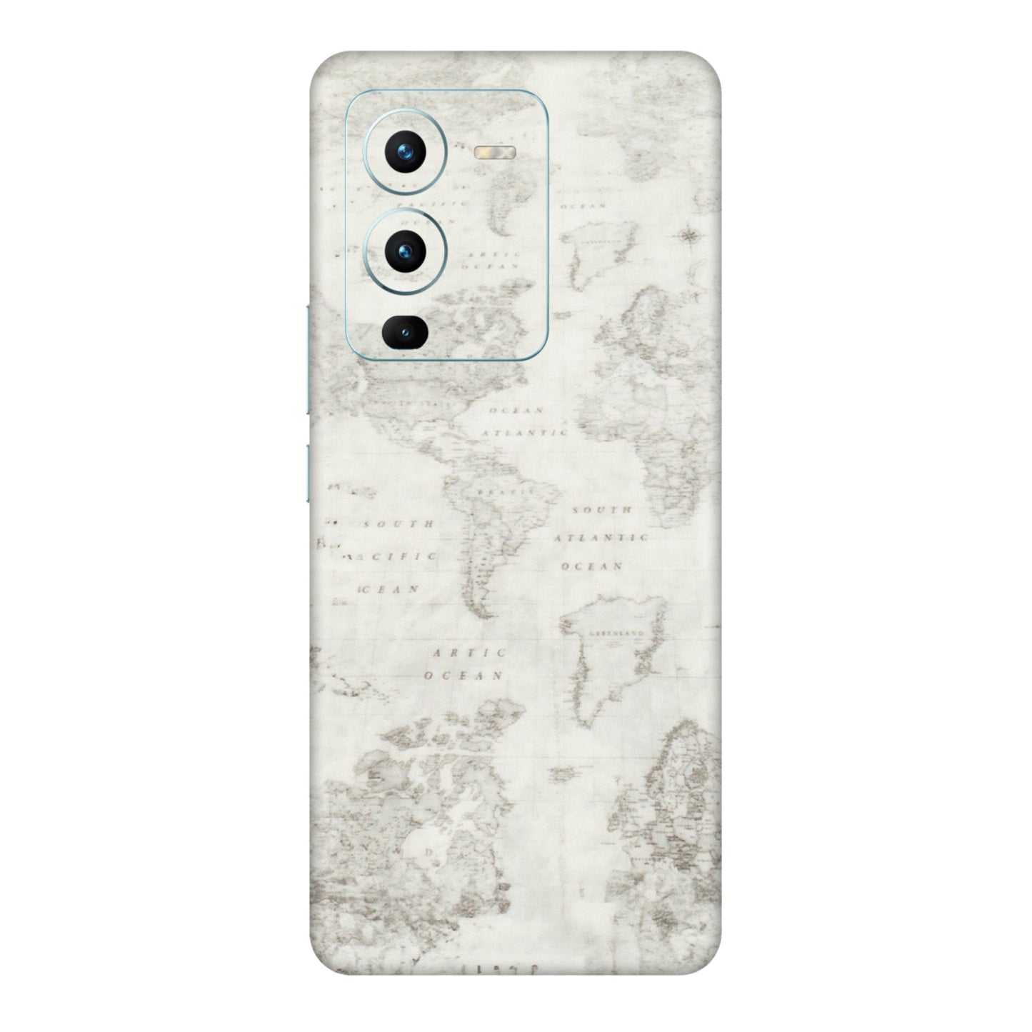 VIVO Z/V/X/T/U/S Series Phone Skins (All Models) - World Travel Map - Transparent Finish (T-04) Vivo V25 Pro