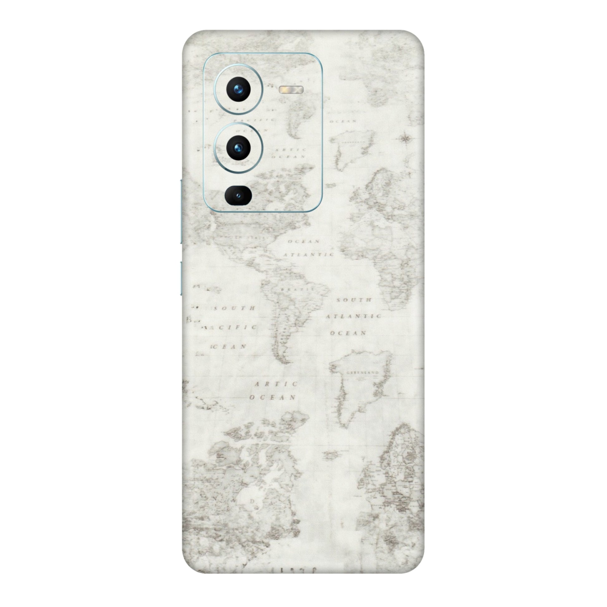 VIVO Z/V/X/T/U/S Series Phone Skins (All Models) - World Travel Map - Transparent Finish (T-04) Vivo V25 Pro