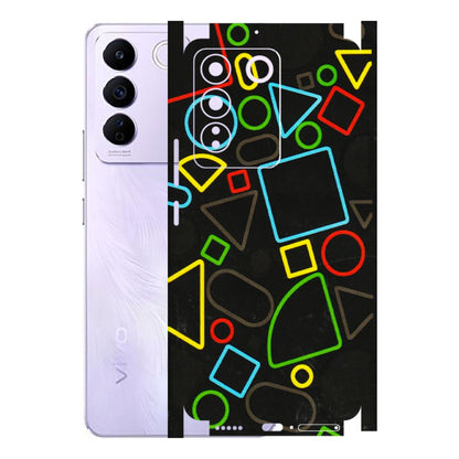 VIVO Z/V/X/T/U/S Series Phone Skins (All Models) - Black Shapes - 3D Embossed Finish (L-131) Vivo V27E