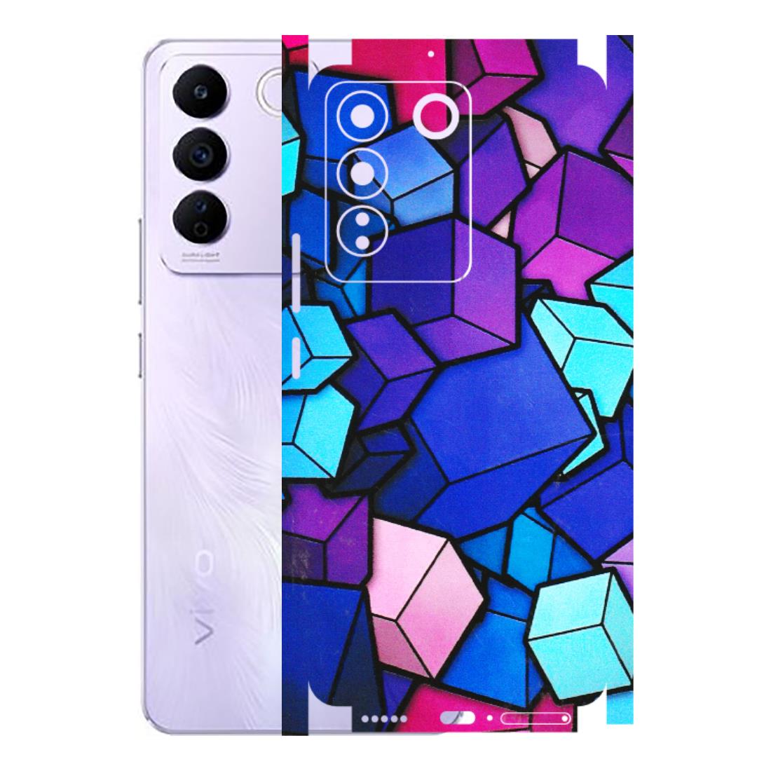 VIVO Z/V/X/T/U/S Series Phone Skins (All Models) - Cube Doodle - 3D Embossed Finish (L-141) Vivo V27E