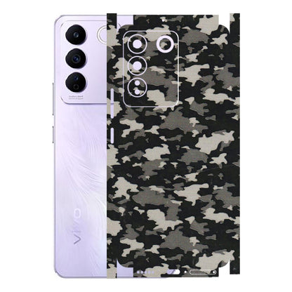 VIVO Z/V/X/T/U/S Series Phone Skins (All Models) - Black/Grey Camoflaunge - 3D Embossed Finish (L-142) Vivo V27E