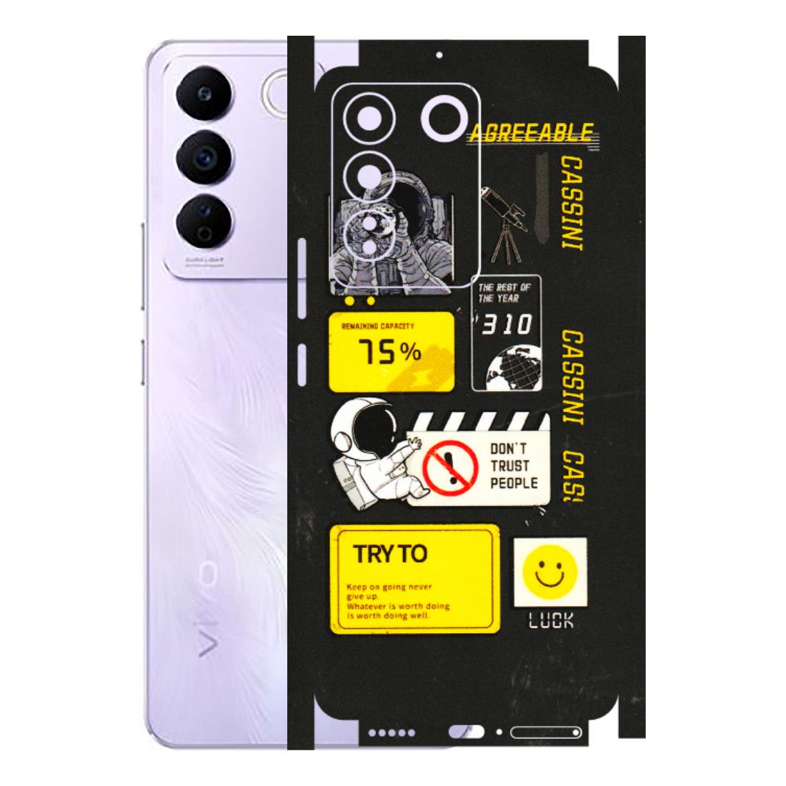 VIVO Z/V/X/T/U/S Series Phone Skins (All Models) - Black Cassini - 3D Embossed Finish (L-161) Vivo V27E