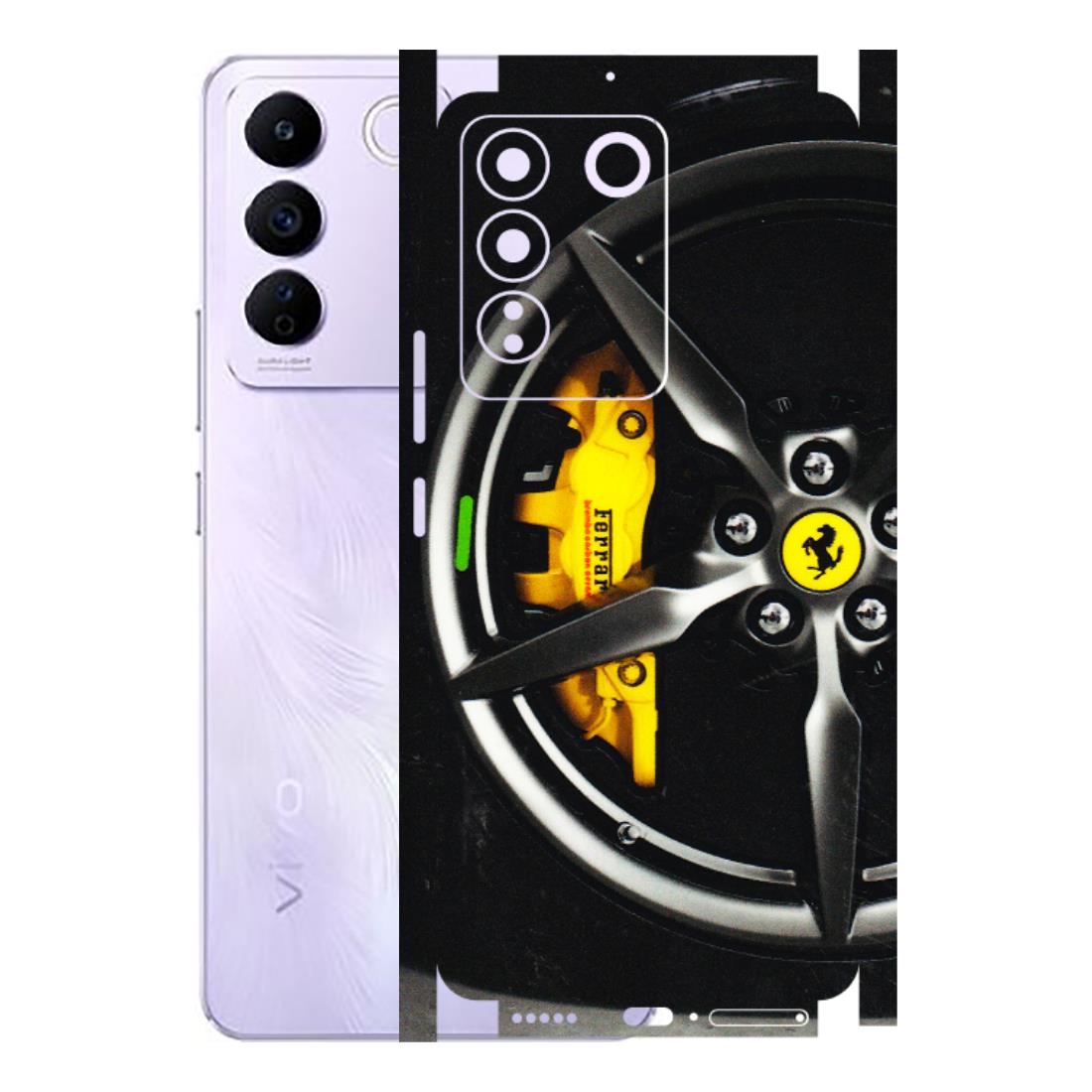VIVO Z/V/X/T/U/S Series Phone Skins (All Models) - Ferrari Wheel Alloy - 3D Embossed Finish (L-173) Vivo V27E