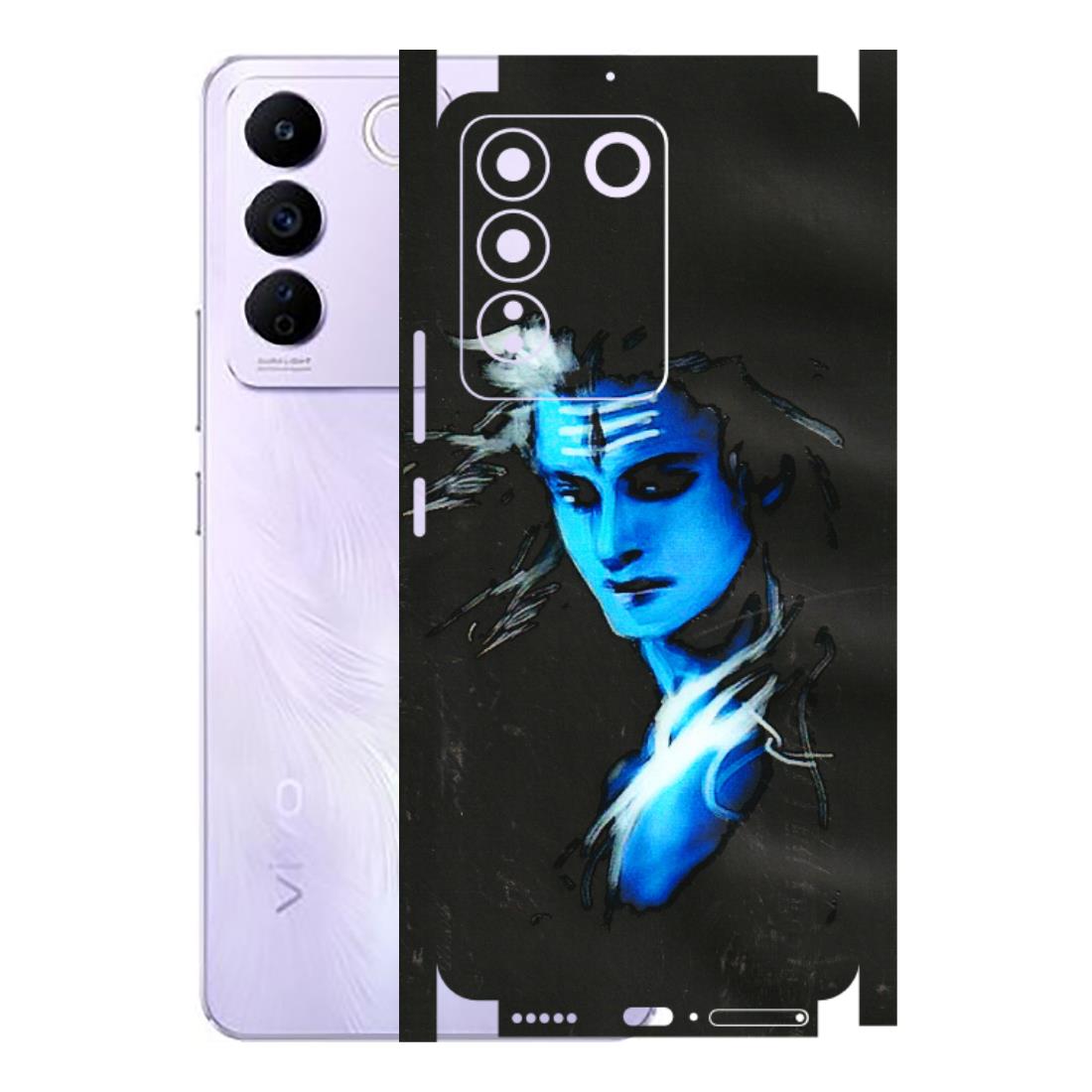 VIVO Z/V/X/T/U/S Series Phone Skins (All Models) - Har Har Mahadev Blue/Black - 3D Embossed Finish (L-185) Vivo V27E