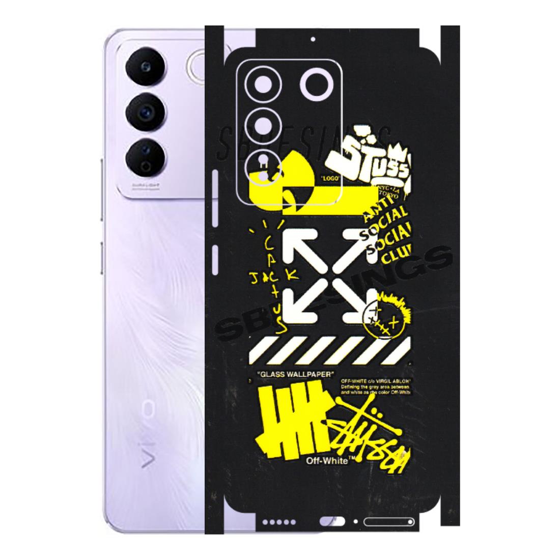 VIVO Z/V/X/T/U/S Series Phone Skins (All Models) - Anti Social Graffiti - 3D Embossed Finish (L-198) Vivo V27E