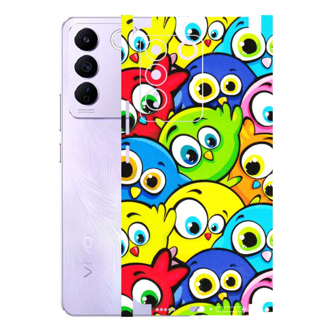 VIVO Z/V/X/T/U/S Series Phone Skins (All Models) - Cute Fluffy Birds - 3D Embossed Finish (L-213) Vivo V27E
