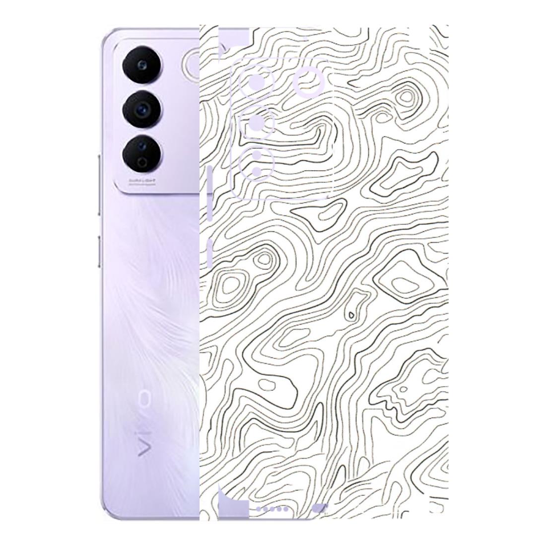 VIVO Z/V/X/T/U/S Series Phone Skins (All Models) - White Black Swirls - 3D Embossed Finish (L-219) Vivo V27E