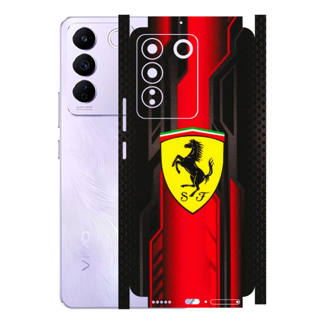 VIVO Z/V/X/T/U/S Series Phone Skins (All Models) - Black Ferrari Logo - 3D Embossed Finish (L-253) Vivo V27E