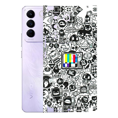 VIVO Z/V/X/T/U/S Series Phone Skins (All Models) - Doodles Positive Art - 3D Embossed Finish (L-263) Vivo V27E