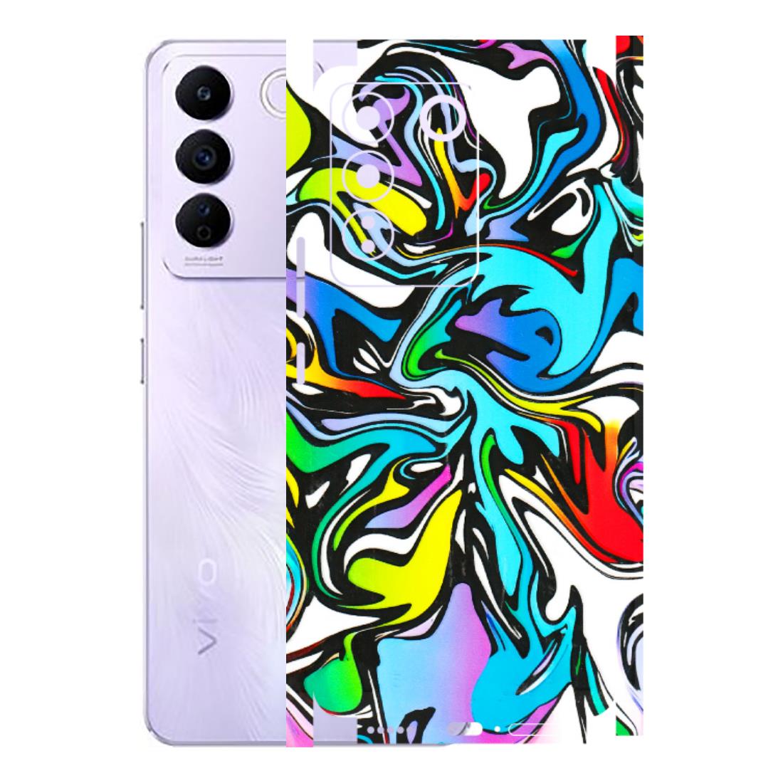 VIVO Z/V/X/T/U/S Series Phone Skins (All Models) - Abstract Colour Paints - 3D Embossed Finish (L-271) Vivo V27E