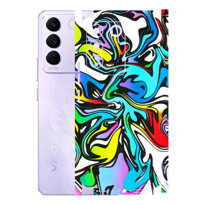 VIVO Z/V/X/T/U/S Series Phone Skins (All Models) - Abstract Colour Paints - 3D Embossed Finish (L-271) Vivo V27E