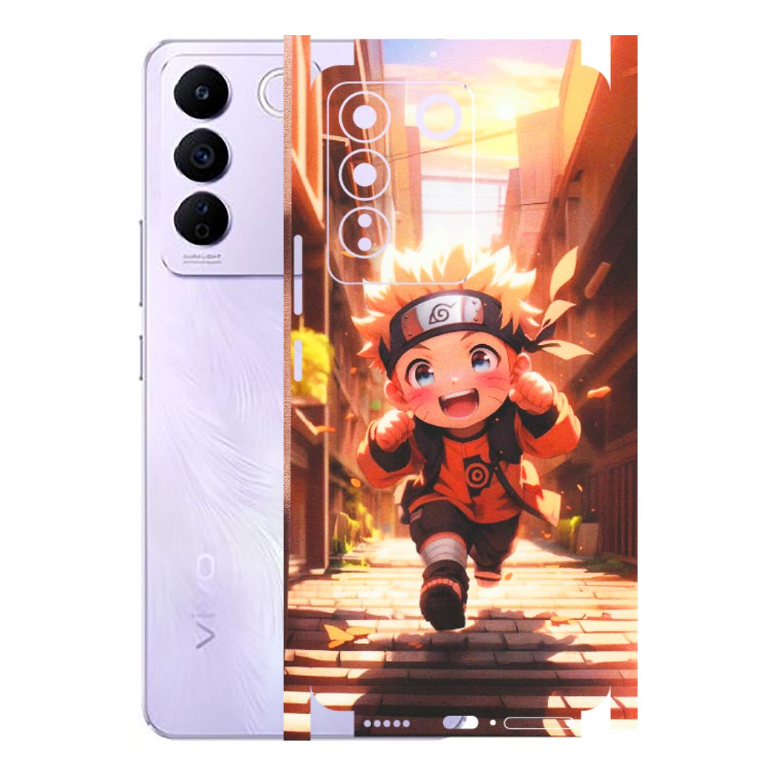 VIVO Z/V/X/T/U/S Series Phone Skins (All Models) - Naruto Cute Toon Running - Matte Finish (M-04) Vivo V27E