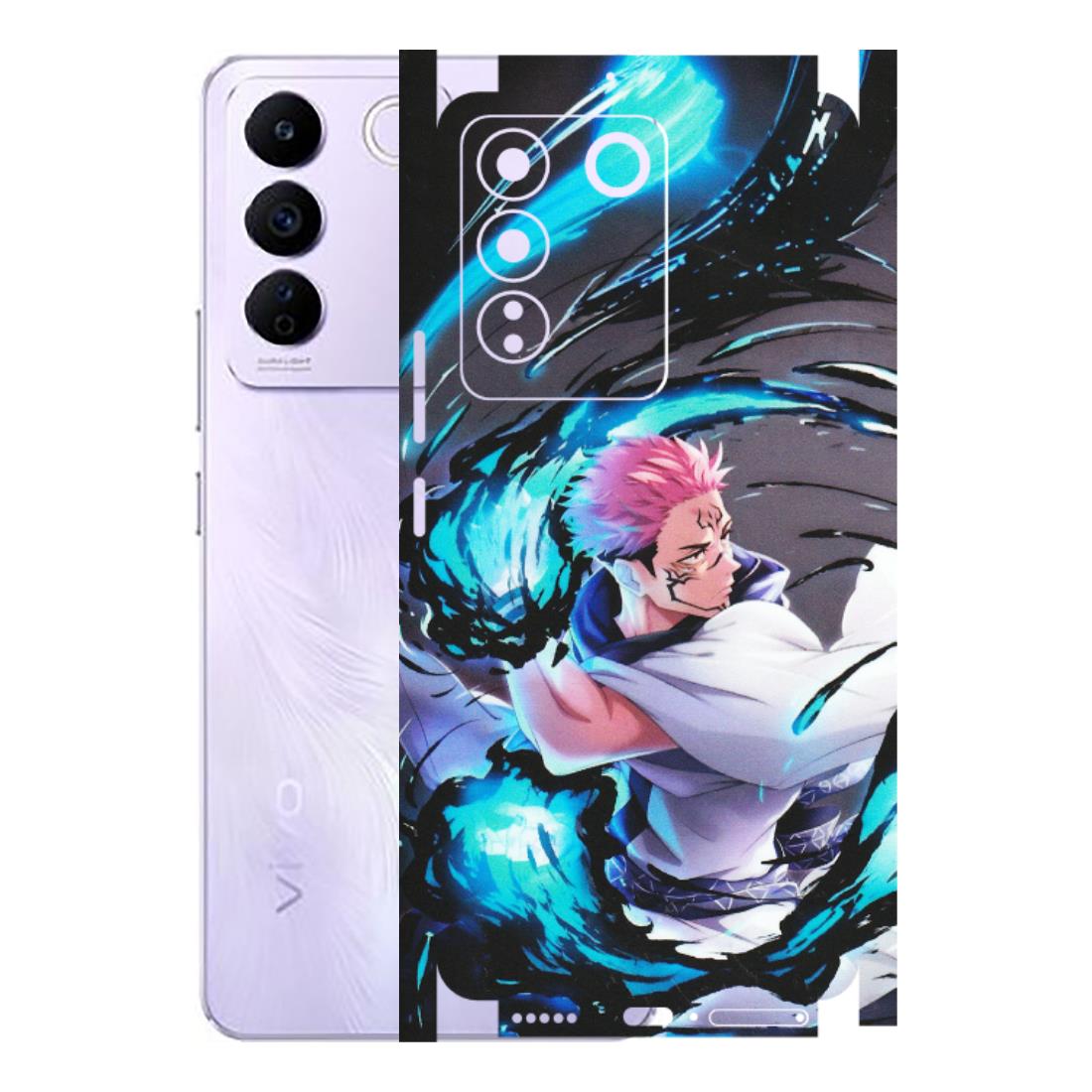 VIVO Z/V/X/T/U/S Series Phone Skins (All Models) - New Jujutsu Kaisen Grey Blue Anime - Matte Finish (M-127) Vivo V27E